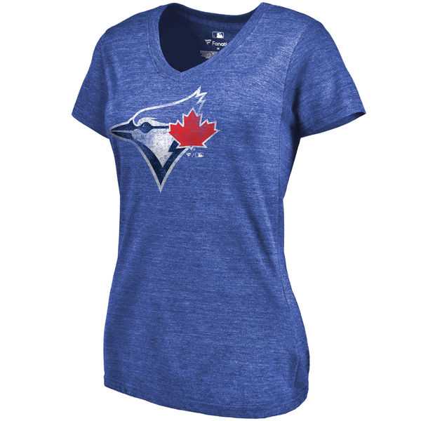 Women's Toronto Blue Jays Fanatics Branded Primary Distressed Team Tri Blend V Neck T-Shirt Heathered Royal FengYun,We sell and wholesale Women's Toronto Blue Jays Fanatics Branded Primary Distressed Team Tri Blend V Neck T-Shirt Heathered Royal FengYun on line form chian!